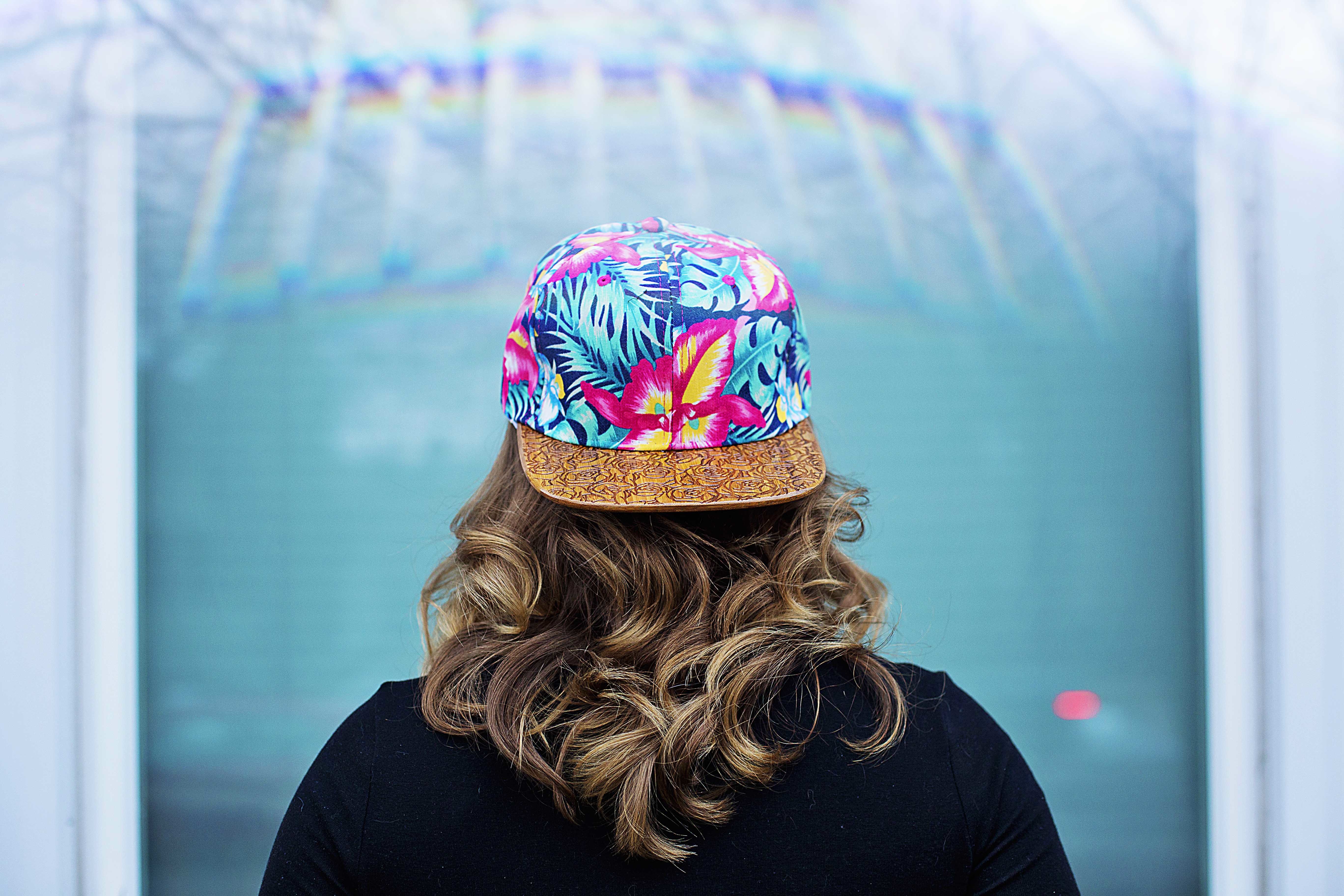 pic of neon printed hat