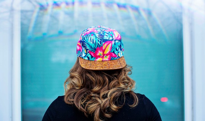 pic of neon printed hat