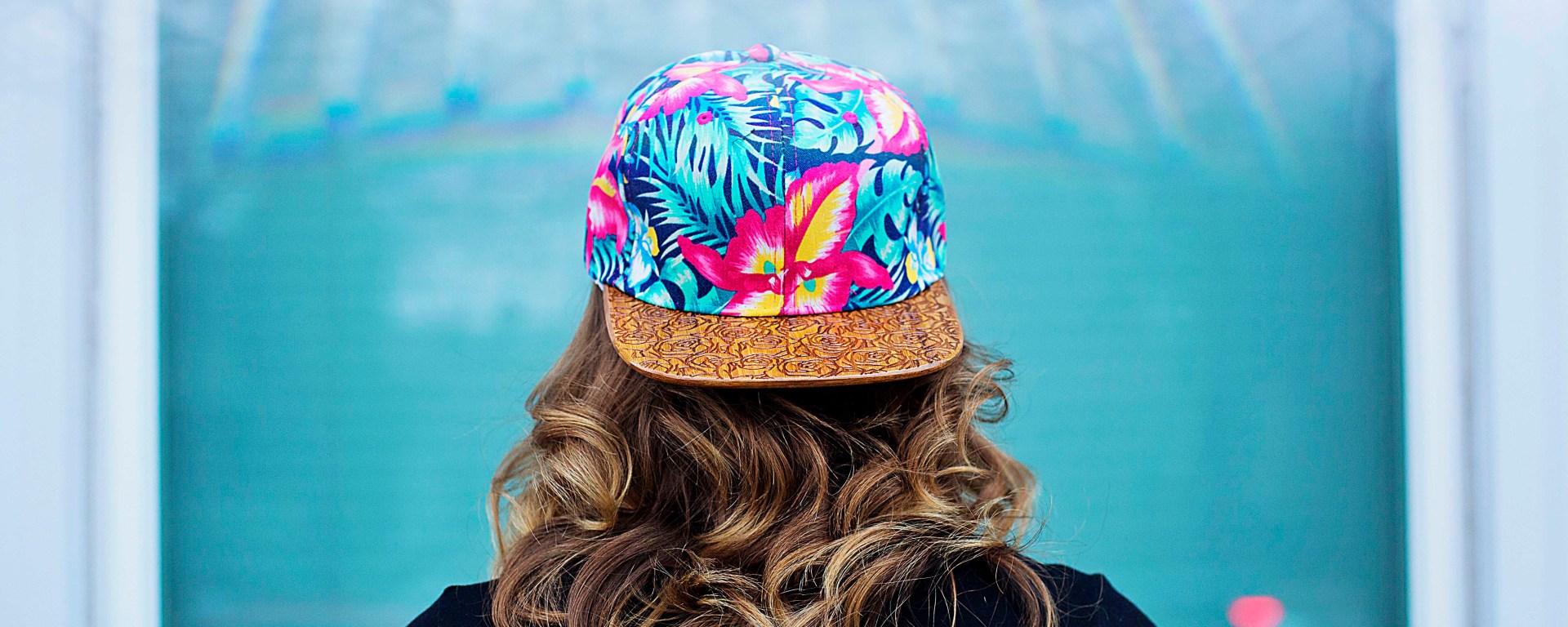 pic of neon printed hat