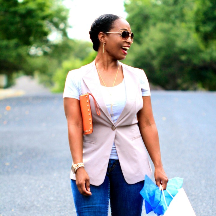 taupe one button vest blue labels boutique