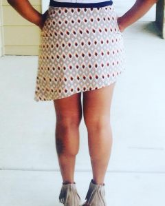 printed mini skirt with asymmetrical