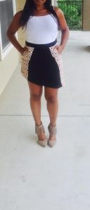 printed mini skirt with asymmetrical