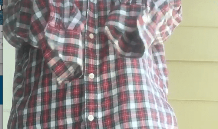 girl wearing an oversized mens shirt