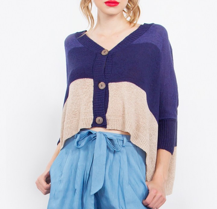 blueandtancolorblocksweater