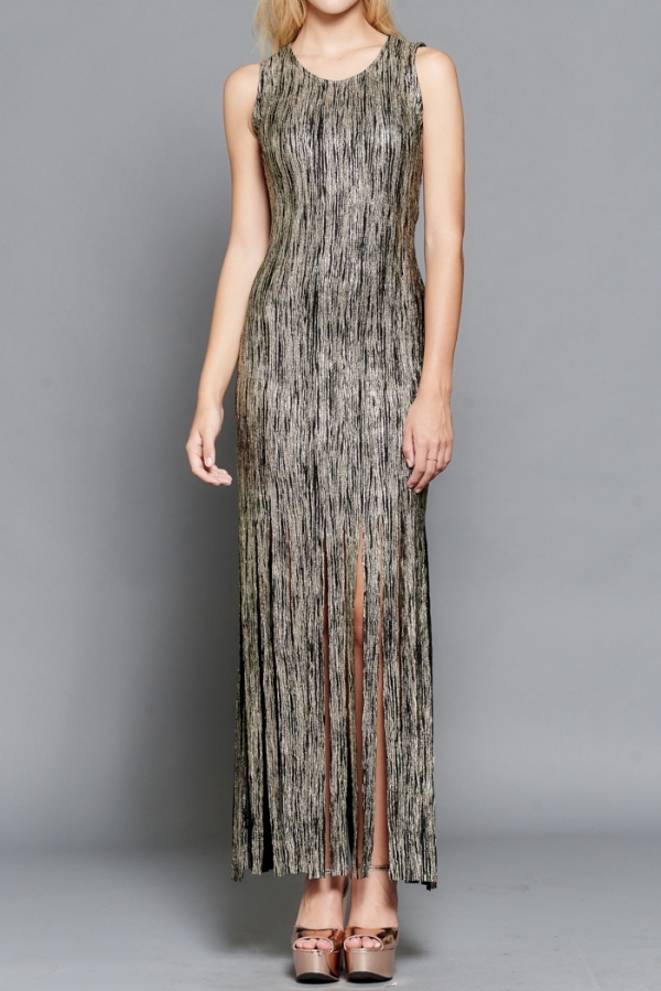 gold-black-fringe-bottom-dress-fullfront