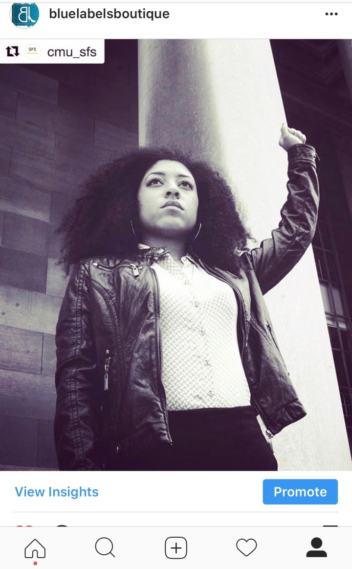 pic of model for CMU Spirit 2017 fashion Show