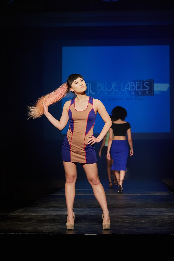 colorblock tank dress blue labels boutique