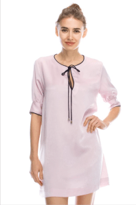 pink satin shift dress blue labels boutique