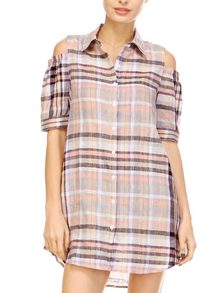 plaid-minidresswithcutoutsleevesclose