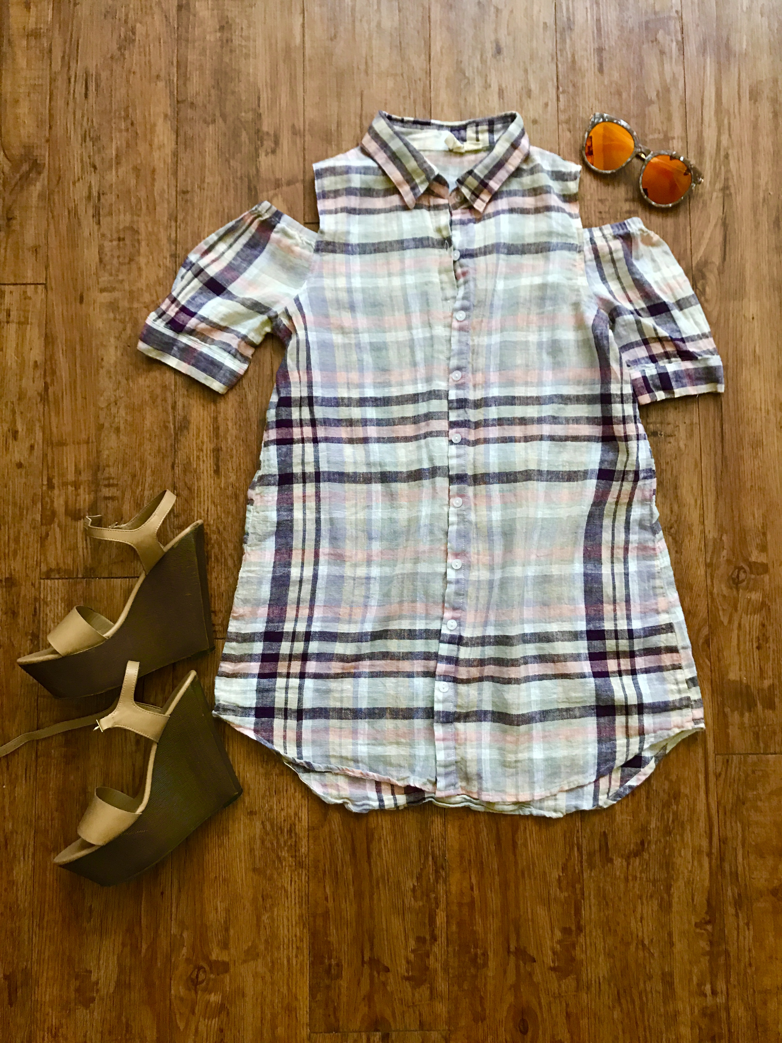 plaidofftheshouldershirtdressbluelabelsboutique