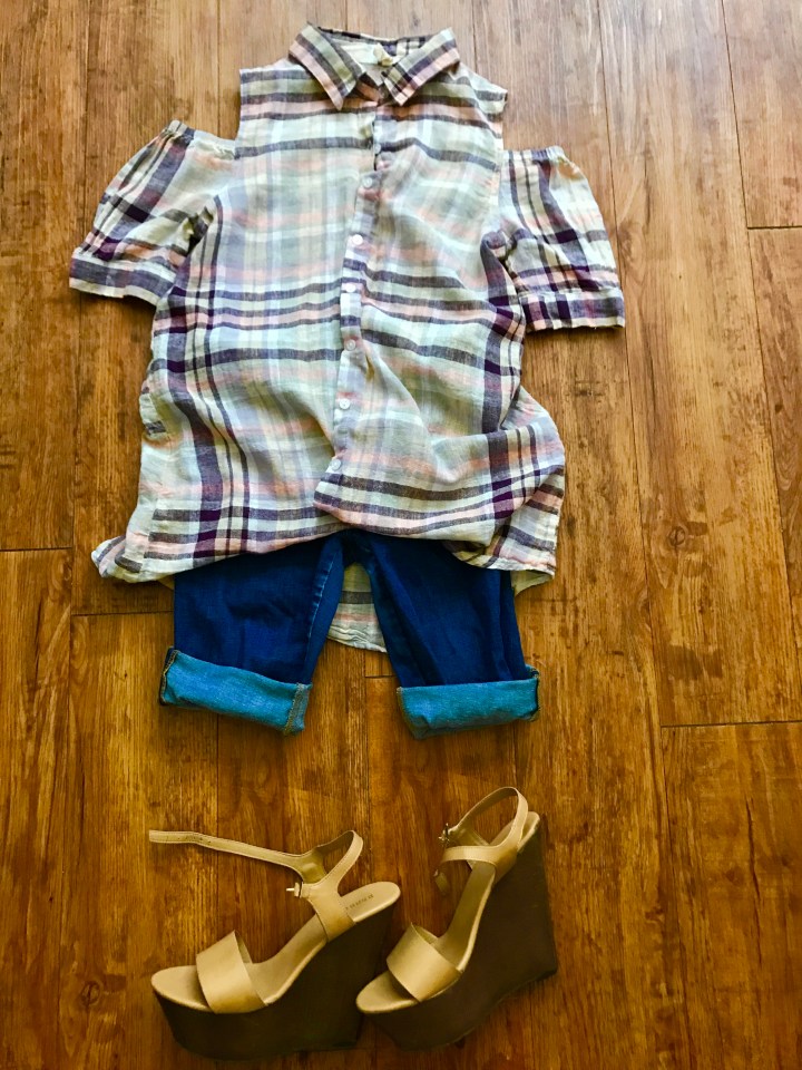 plaidofftheshouldershirtdressbluelabelsboutique