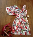 one sleeve floral print mini dress blue labels boutique