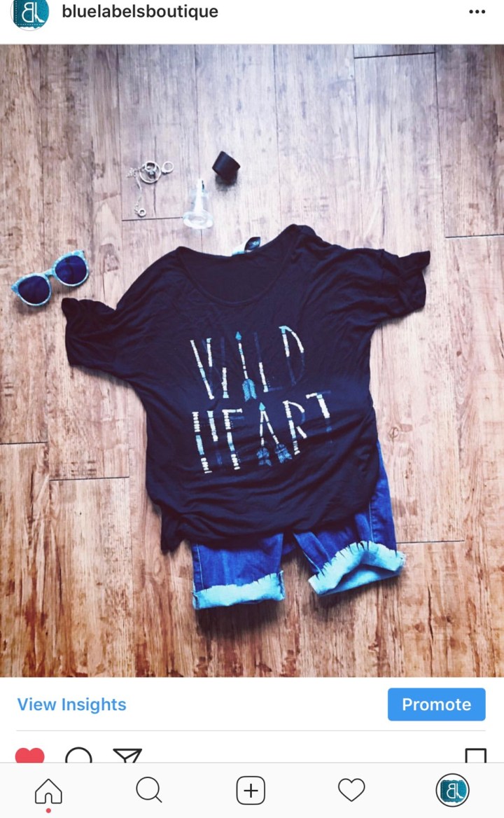 denim cutoffs, tees, sunglasses, blue labels boutique