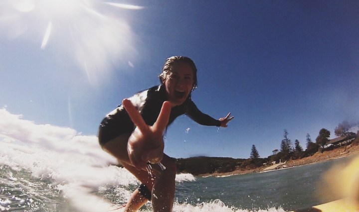 Hayley Carr surfing fearless woman