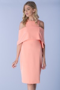 peach off the shoulder dress blue labels boutique