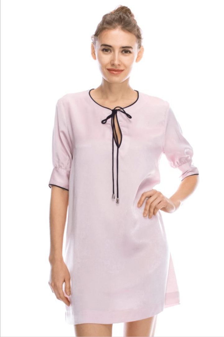 pink shift dress blue labels boutique