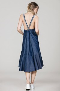 denim dress with frayed sleeves blue labels boutique