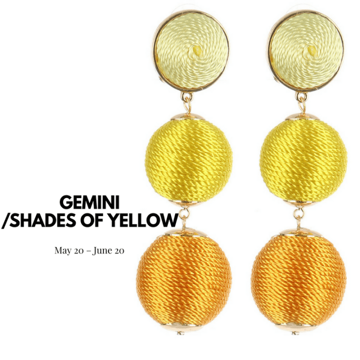 yellow cord wrap ball earrings blue labels boutique