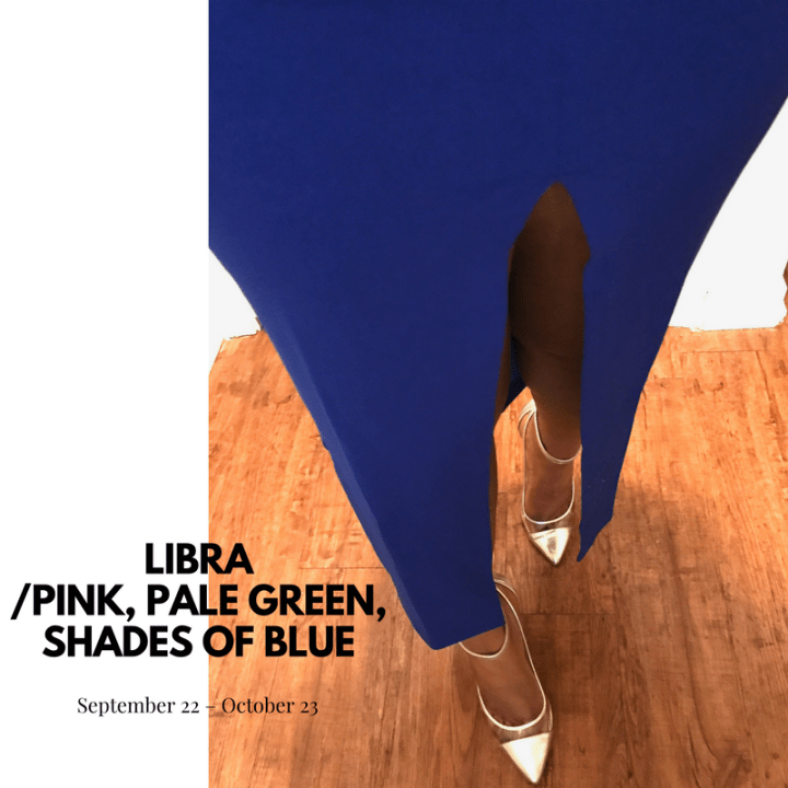 blue split front skirt