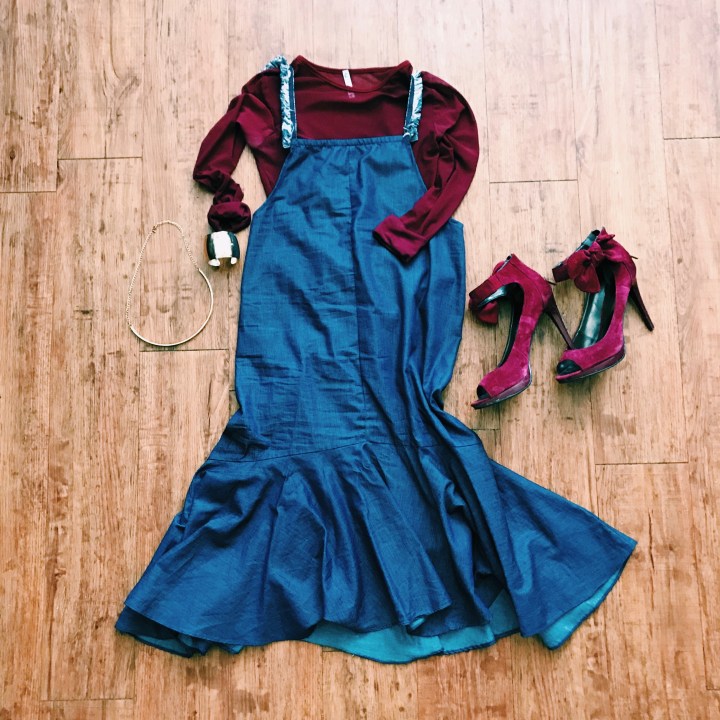 womens sheer top denim dress blue labels boutique