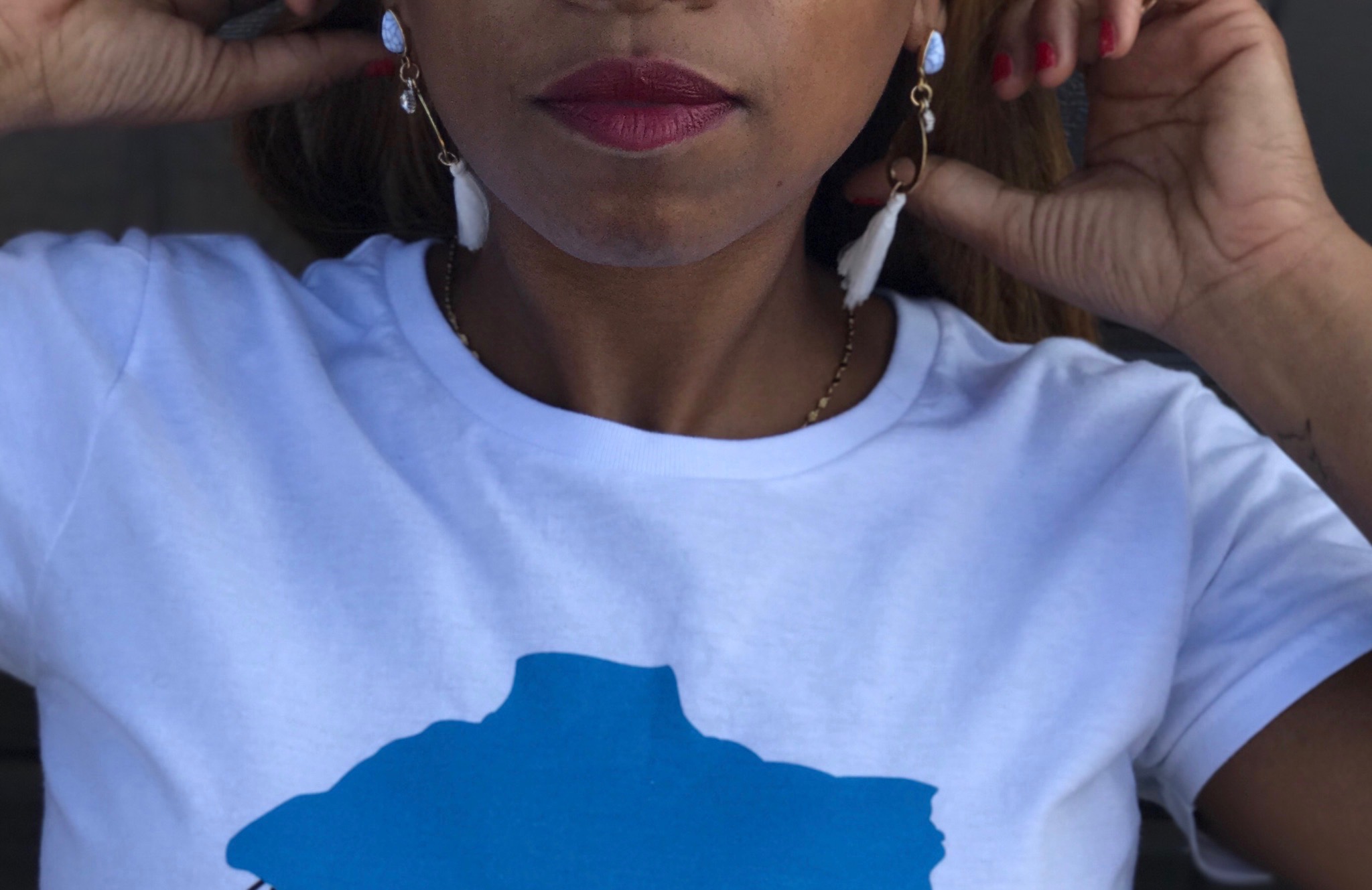 Fringe Gemstone Dangle Earring & Stud Earrings Set Blue Labels Boutique