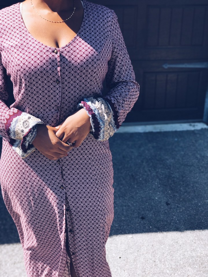 Burgundy Printed Boho Dress Blue Labels Boutique