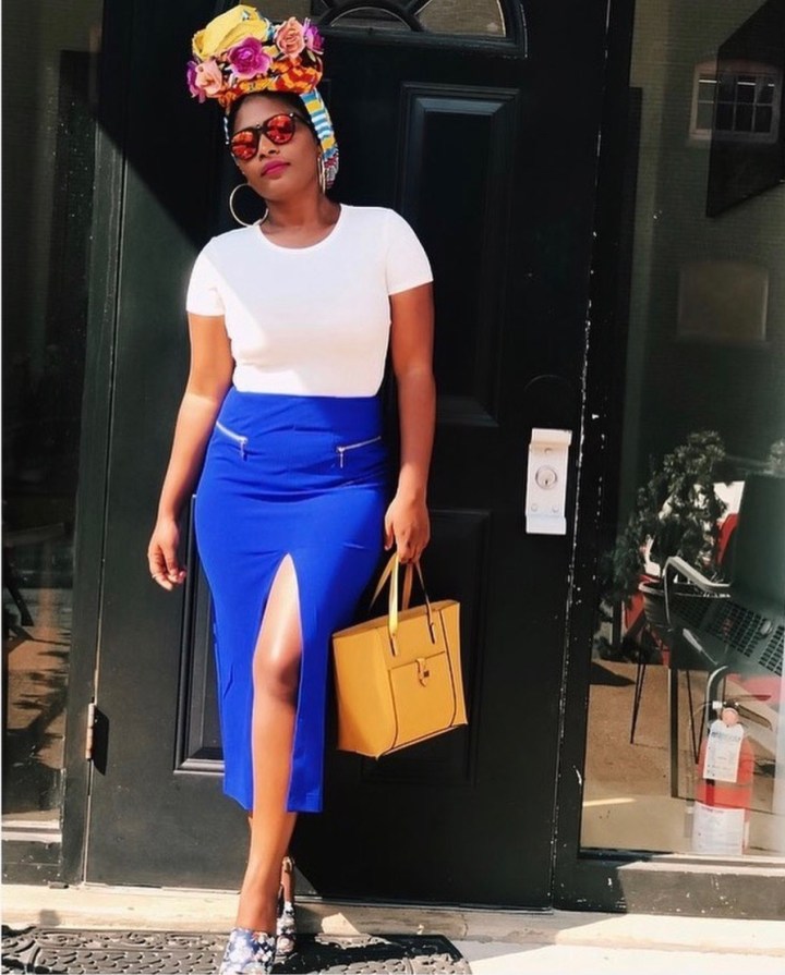 blue split front skirt blue labels boutique