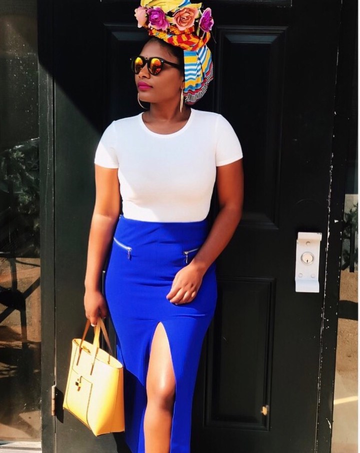 ting hipster in blue skirt from blue labels boutique