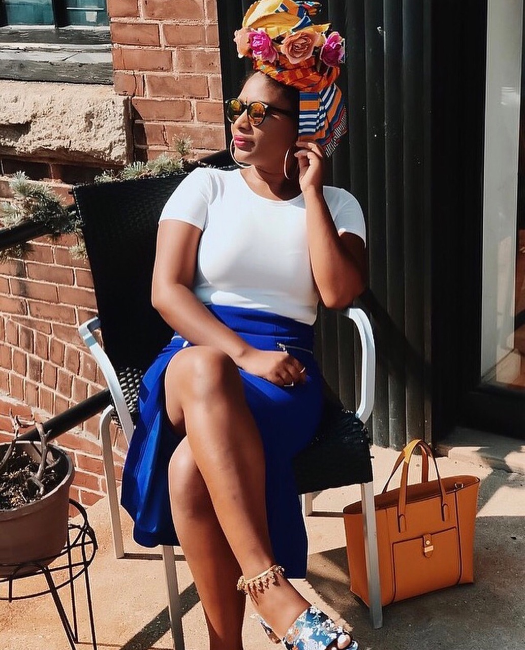 tiny hipster in blue split front blue labels boutique skirt