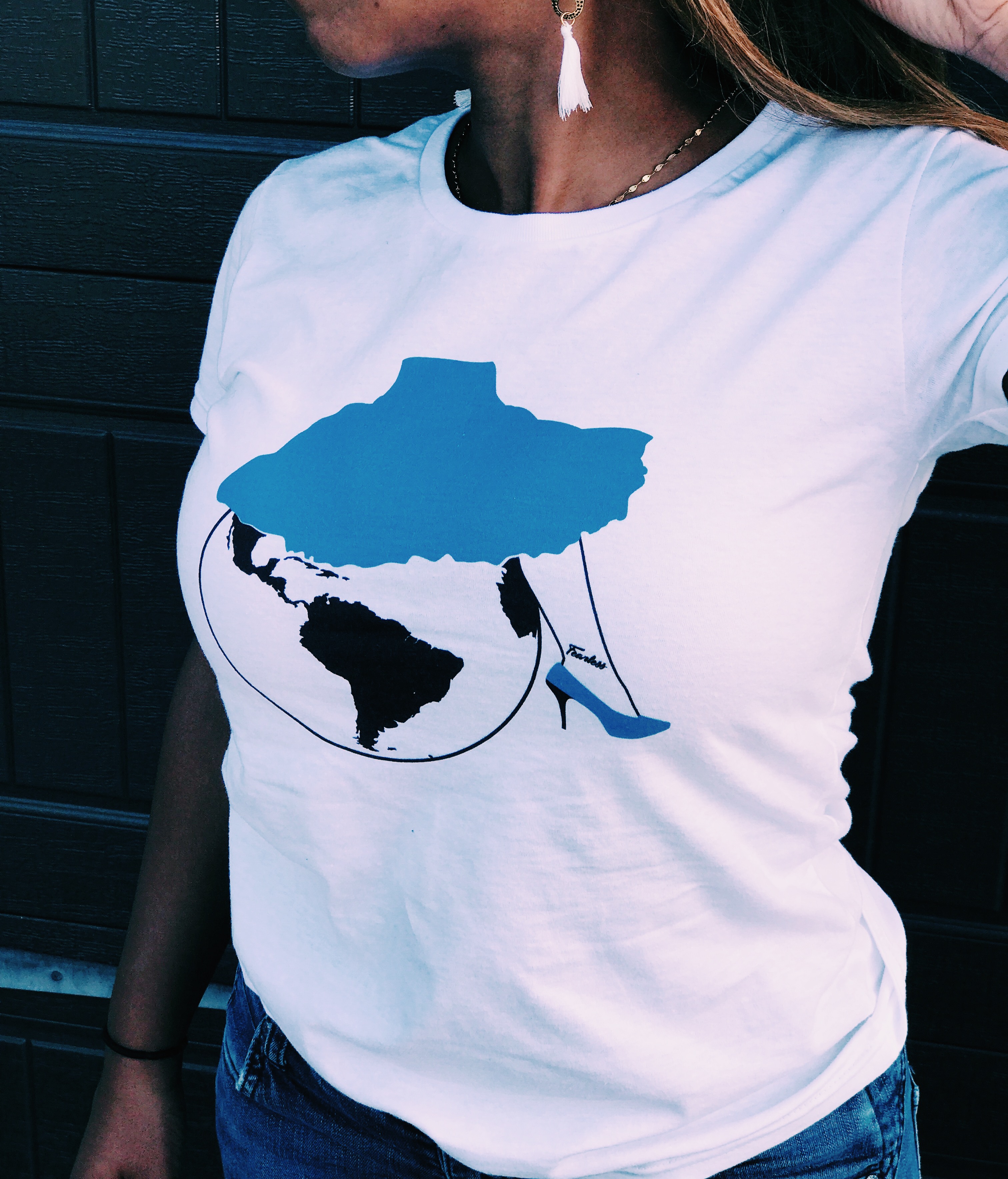 fearless woman tee at earrings photo