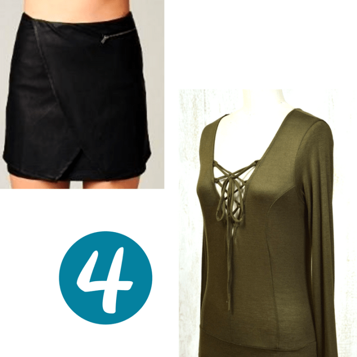 Olive bodysuit and purse!