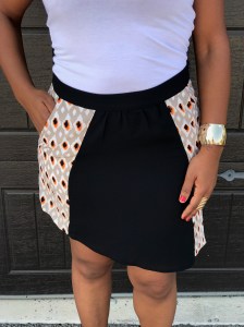 printed mini skirt blue labels boutique