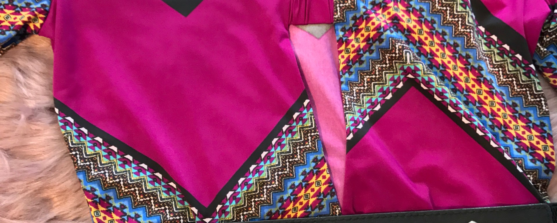 Spike belt and printed dress blue Labels Boutique