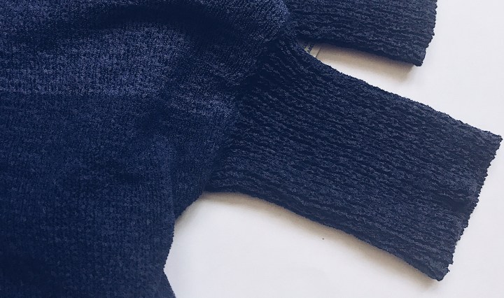 blue color block cardigan blue labels boutique