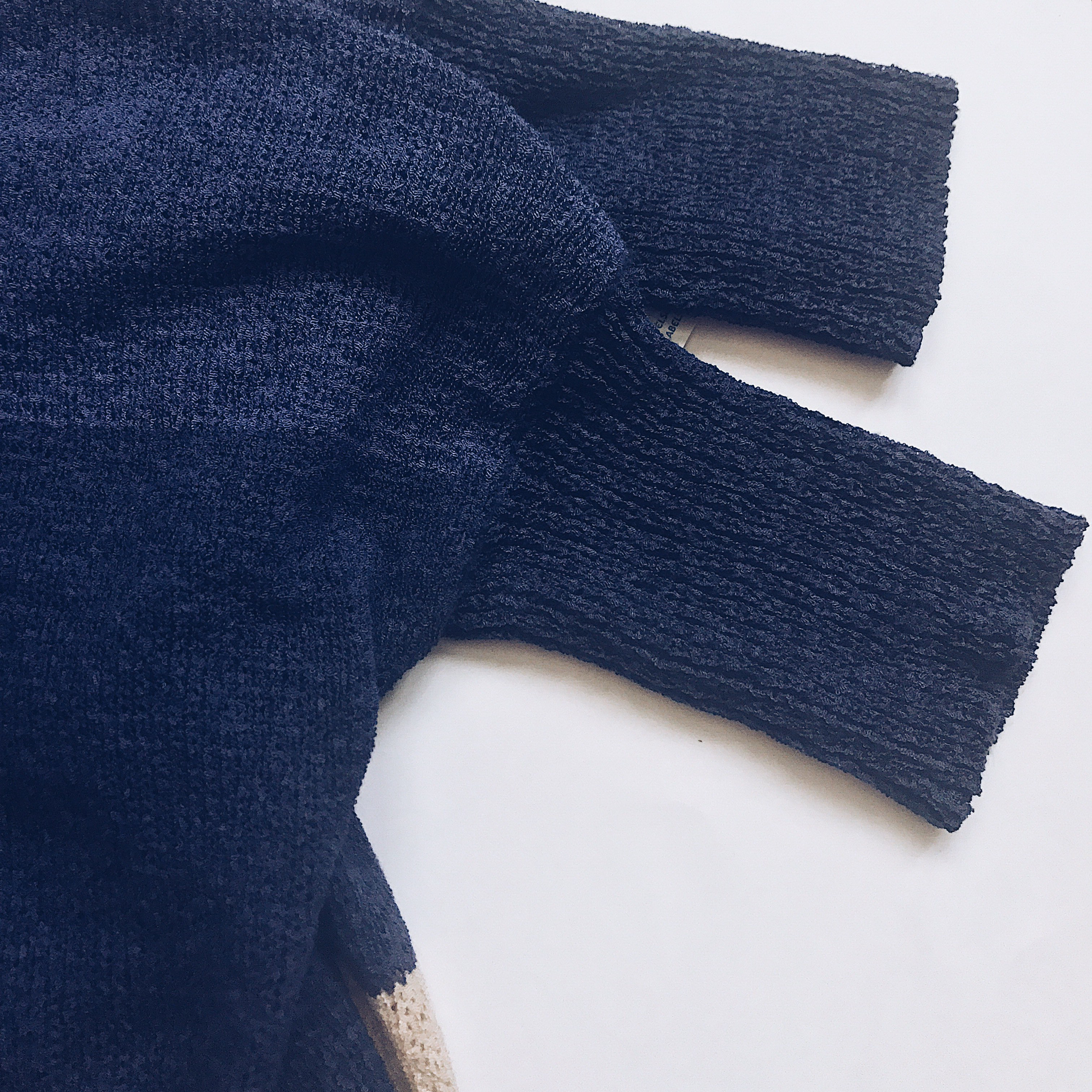 blue color block cardigan blue labels boutique