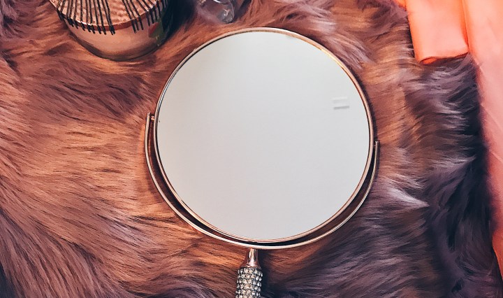 fancy mirror fringe earrings