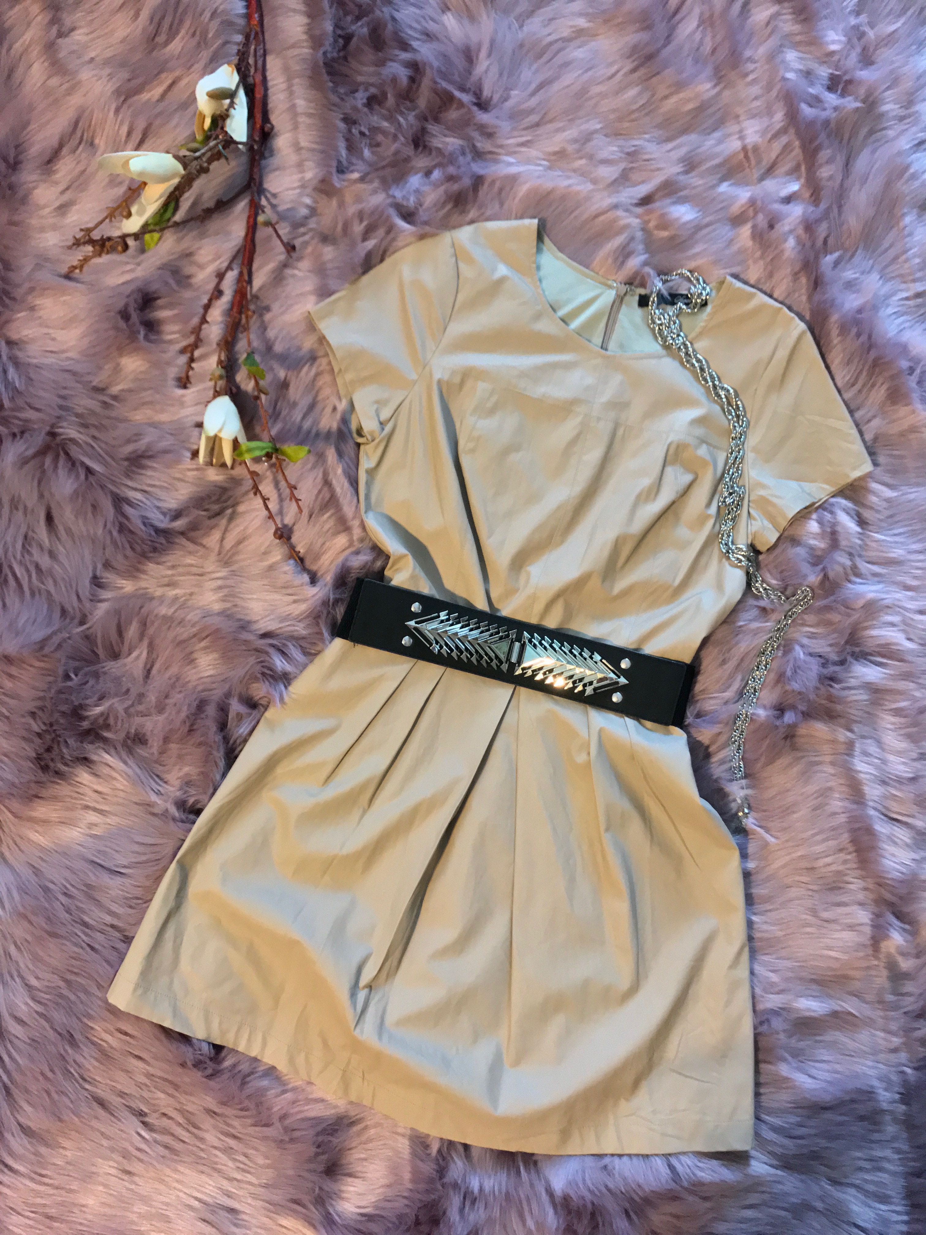 leatherdresswithshortsleeves