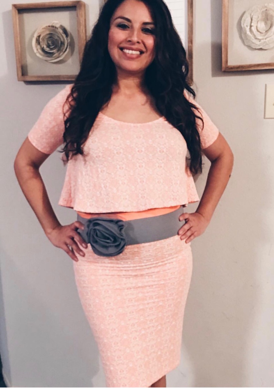 peach top and skirt set blue labels boutique