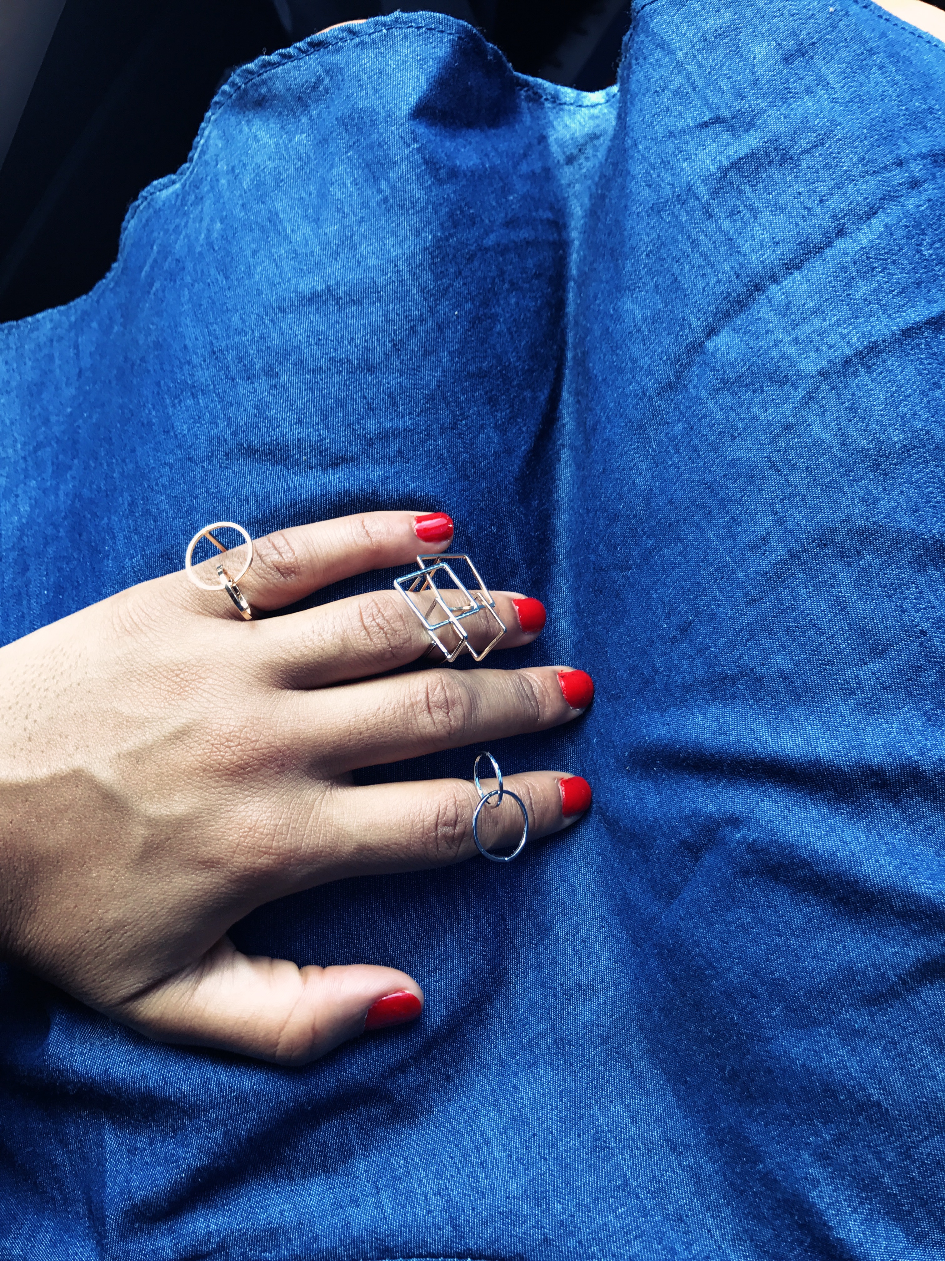 dainty geometric rings