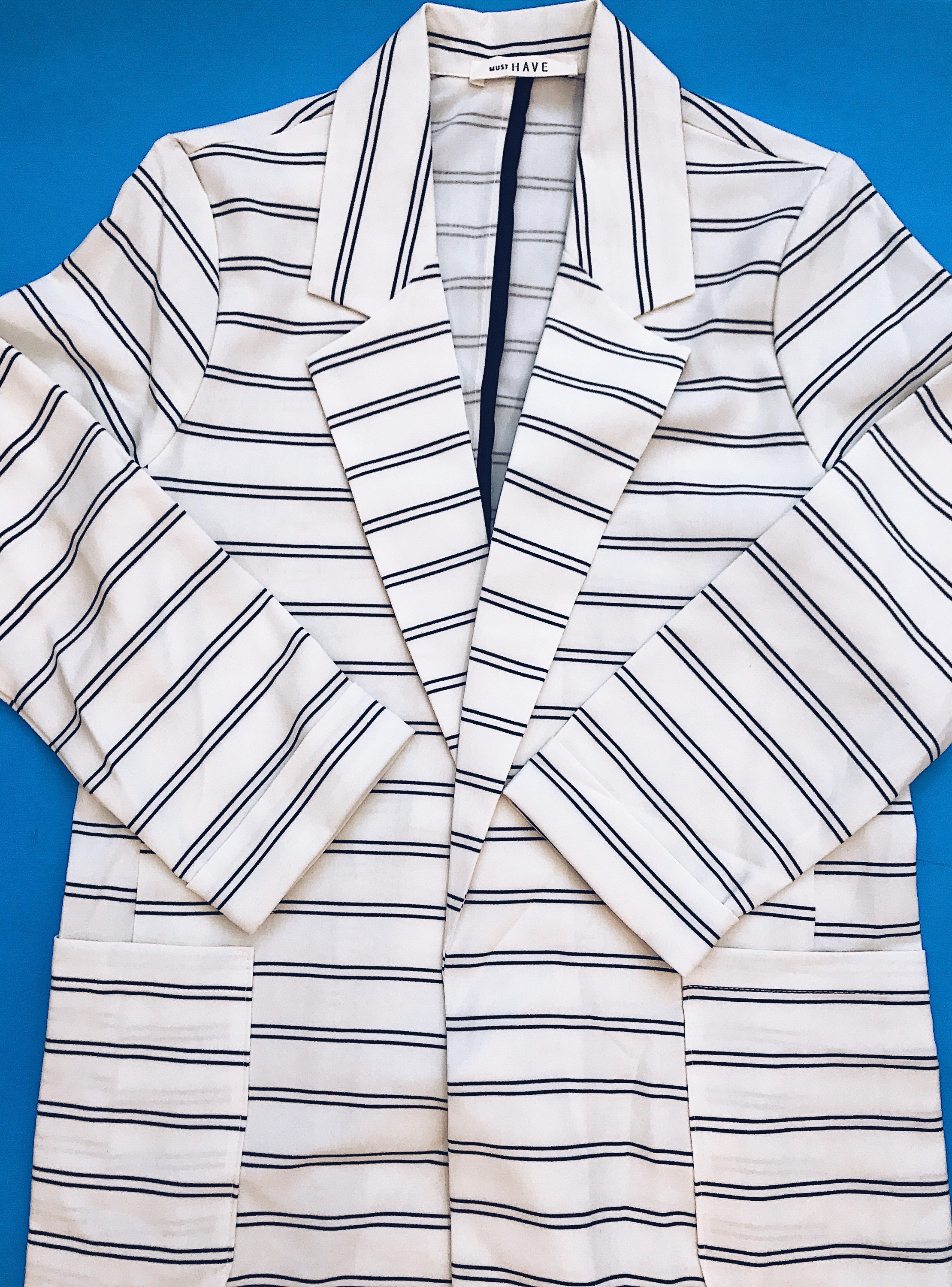 women ivory black stripe skort set blue labels boutique