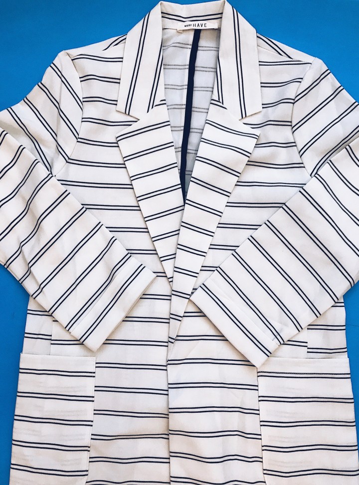 women ivory black stripe skort set blue labels boutique