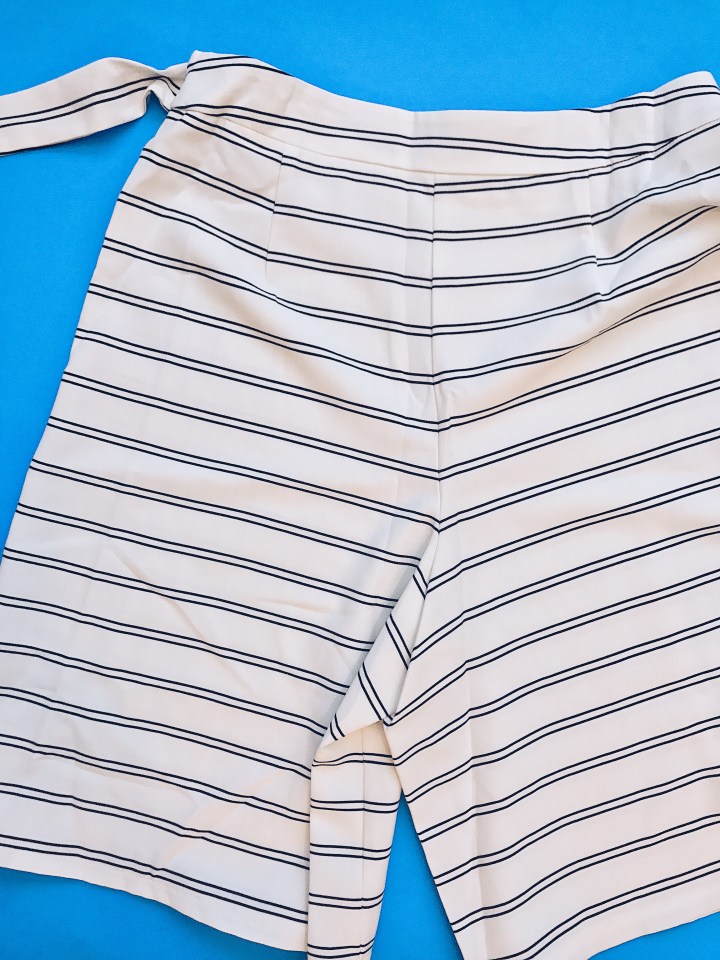 women ivory black stripe skort set blue labels boutique