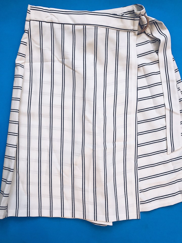 women ivory black stripe skort set blue labels boutique