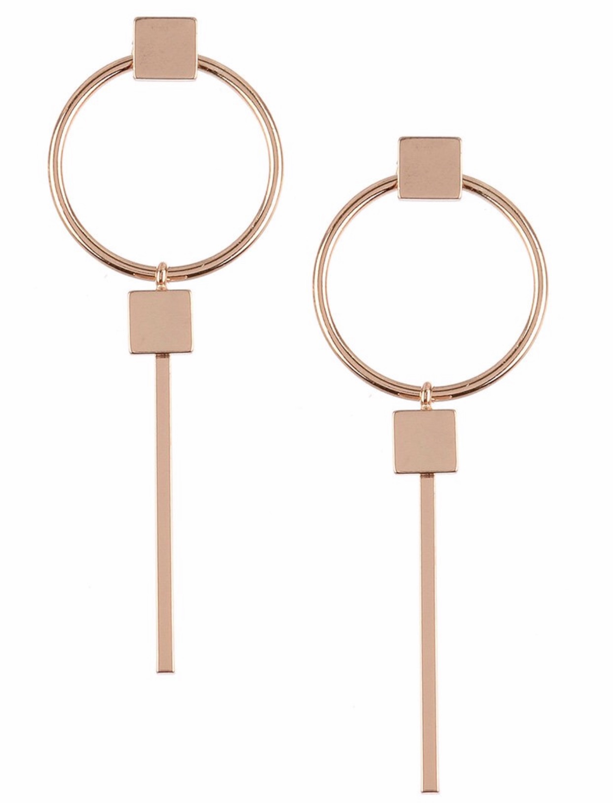 Rose gold line earrings