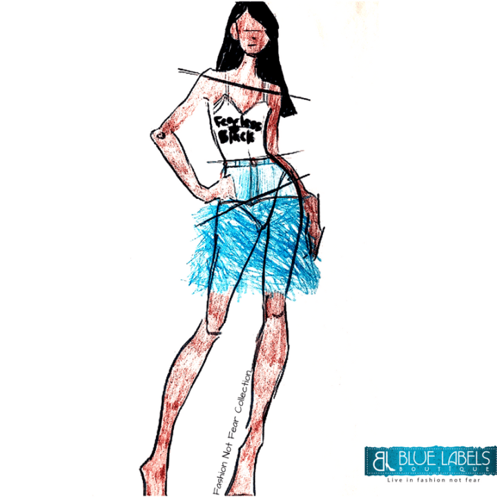 Fearless Black Tank Fringe Denim Skirt Fashion Not Fear Collection