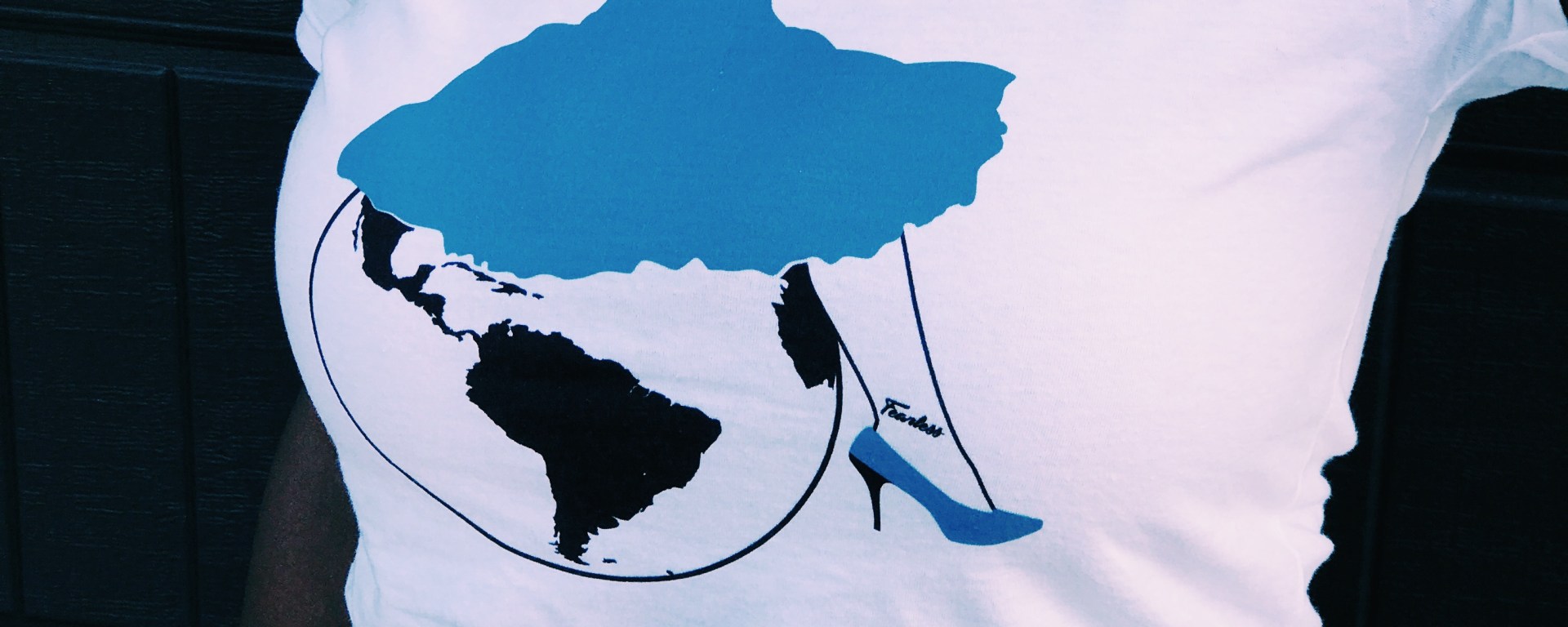 white tee shirt fearless taking over the world