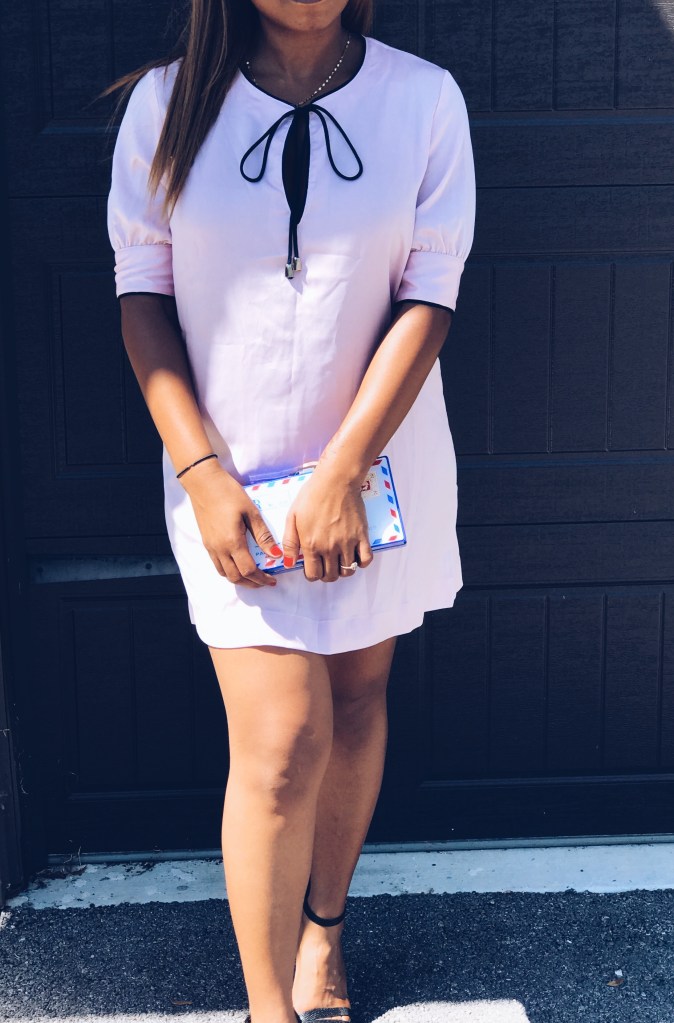 Image of pink shift dress