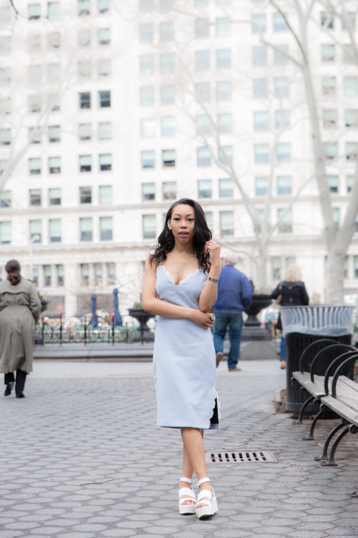 blue spaghetti strap dress blue labels boutique