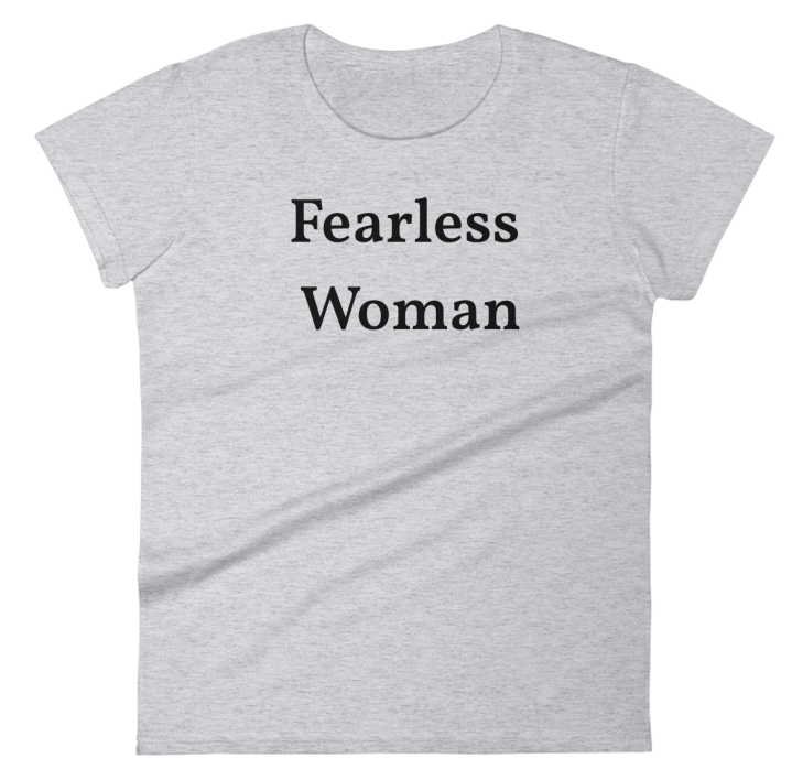 heather gray fearless woman t-shirt