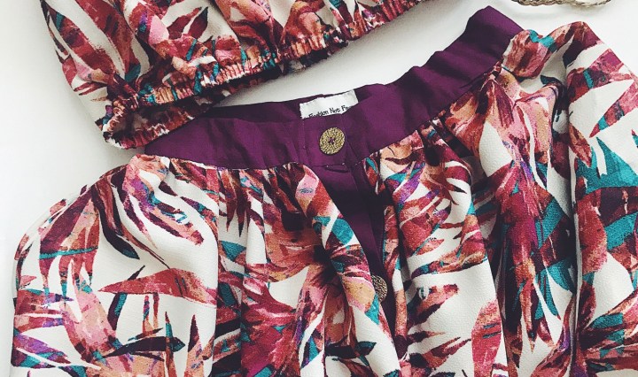 two piece floral skirt set